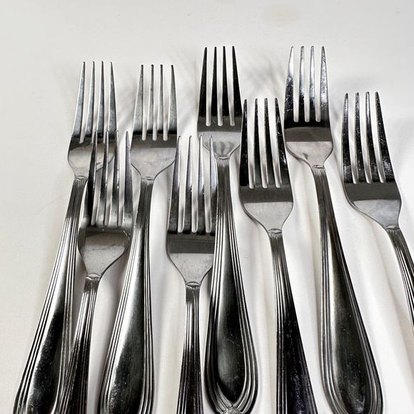 Hampton Silversmiths Malibu Salad Forks Lot 1 Set of 8 - Picture 4 of 9